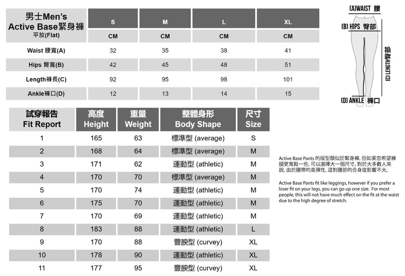 Size chart
