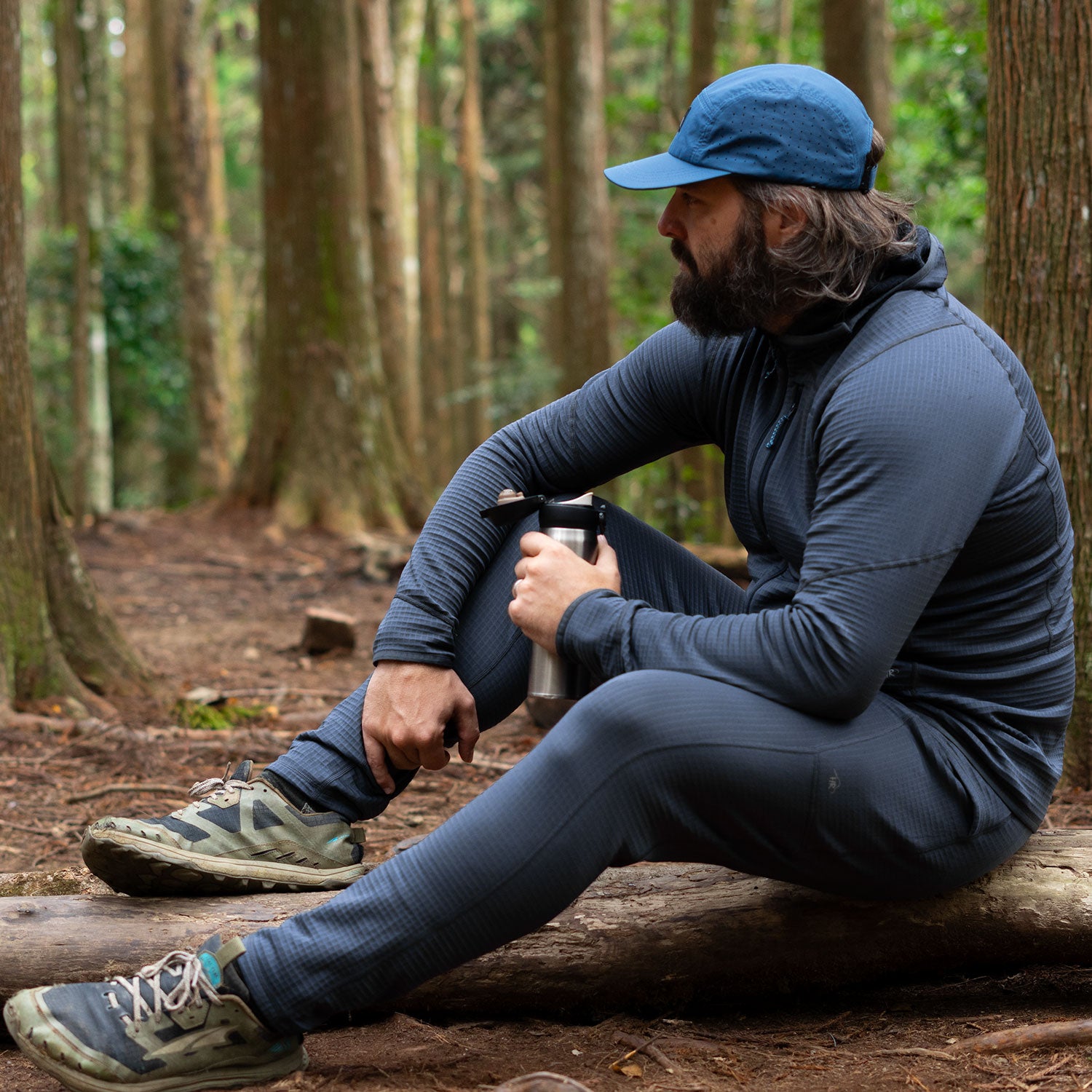 男生 Active Base 搖粒絨緊身褲 - MTN Goat Ultralight