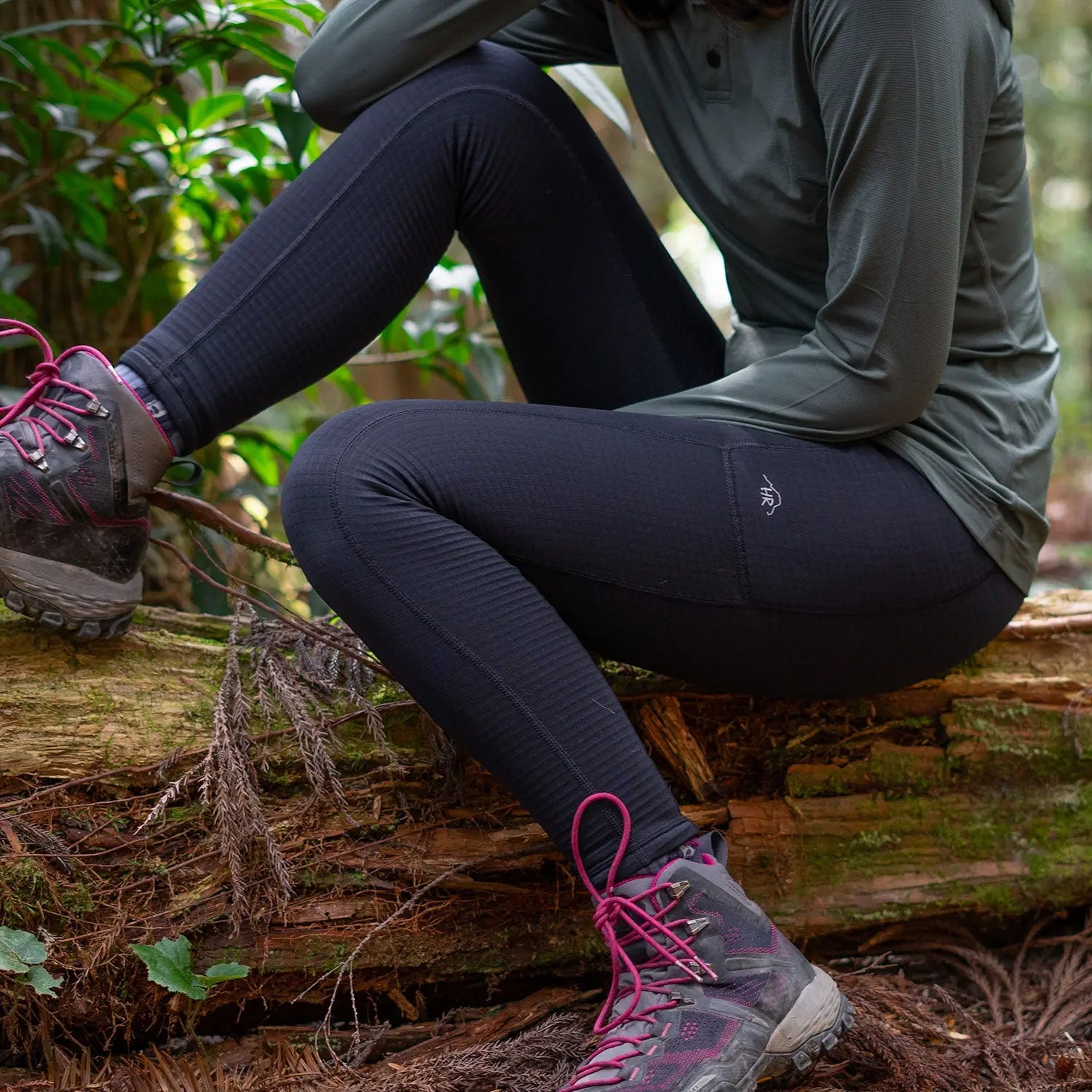 女生 Active Base 搖粒絨緊身褲 - MTN Goat Ultralight
