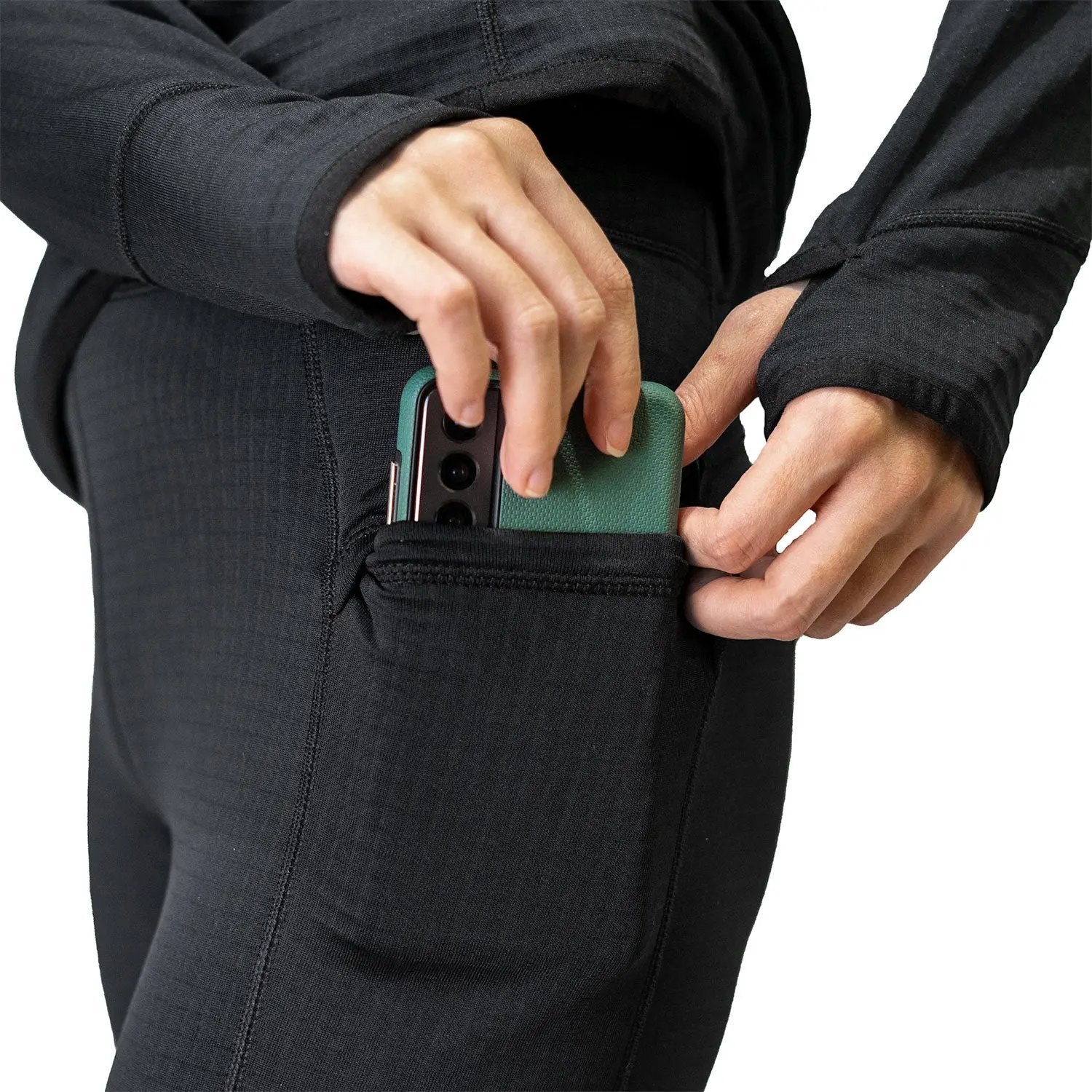 女生 Active Base 搖粒絨緊身褲 - MTN Goat Ultralight